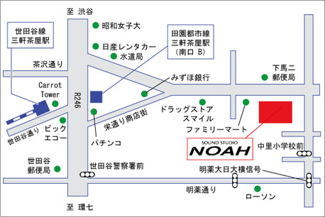 サウンドスタジオノア三軒茶屋店の地図