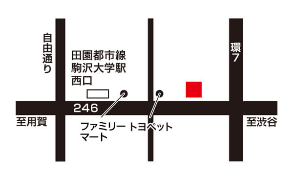 店舗地図 駐車場 サウンドスタジオノア駒沢